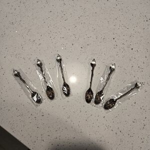 Ornate Brown Decorative Teaspoon Set - Pack of 6
